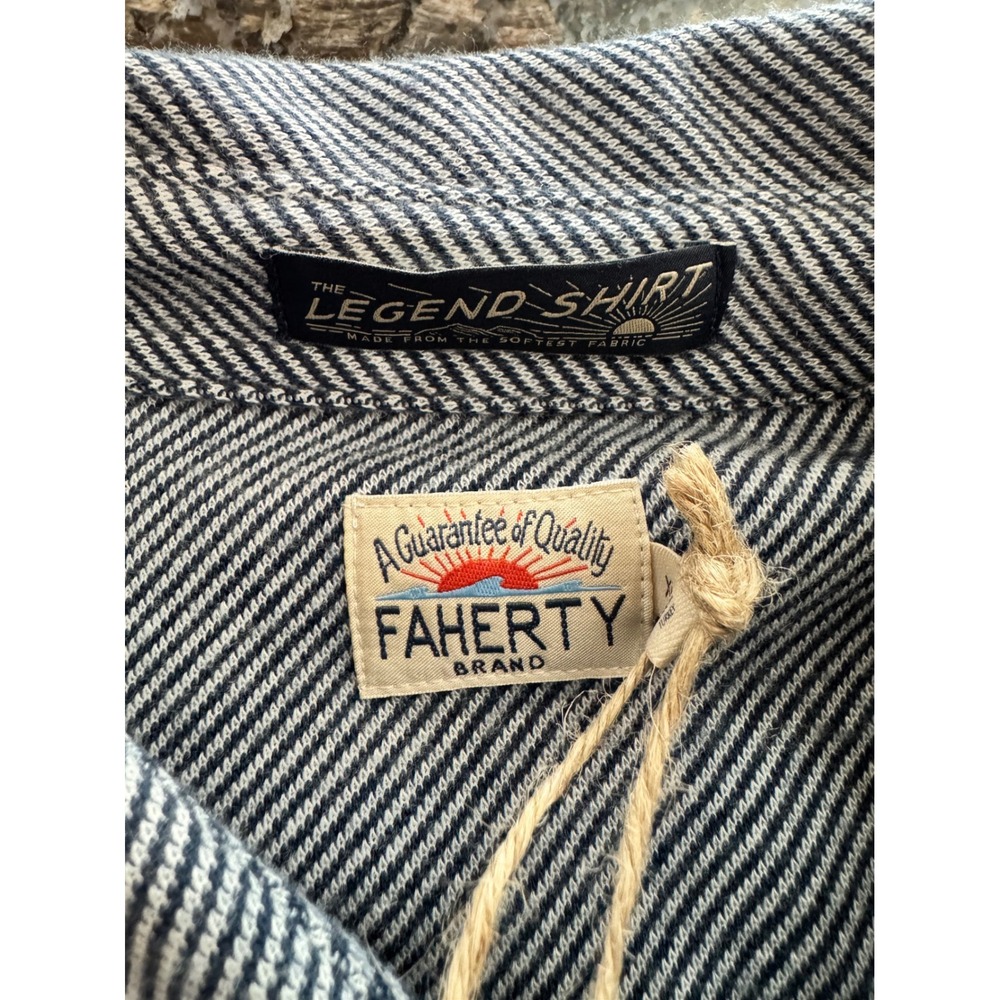 Faherty Legend Sweater Shirt Mens XL Navy Ink Twill MXC0002 NWT - Picture 4 of 10